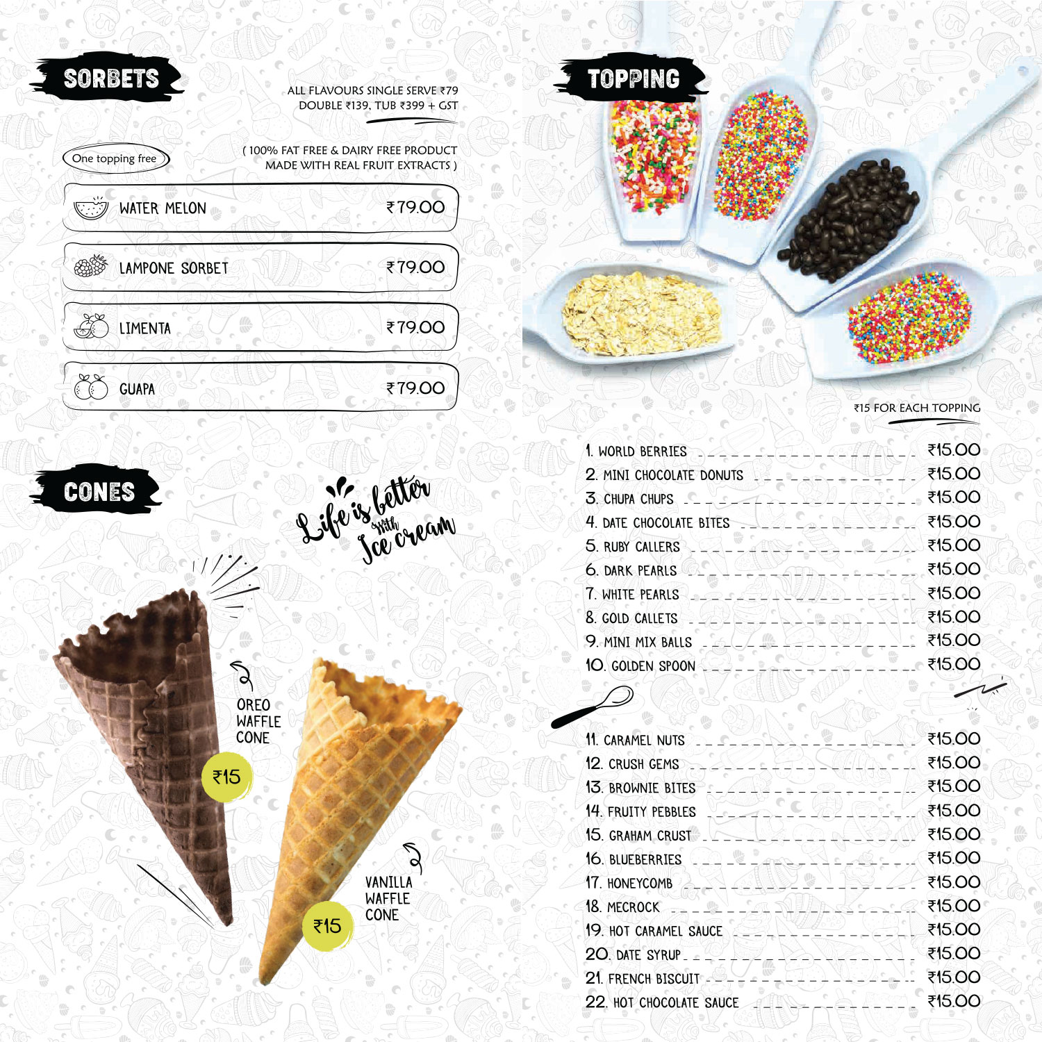 Menu Twisting Scoops