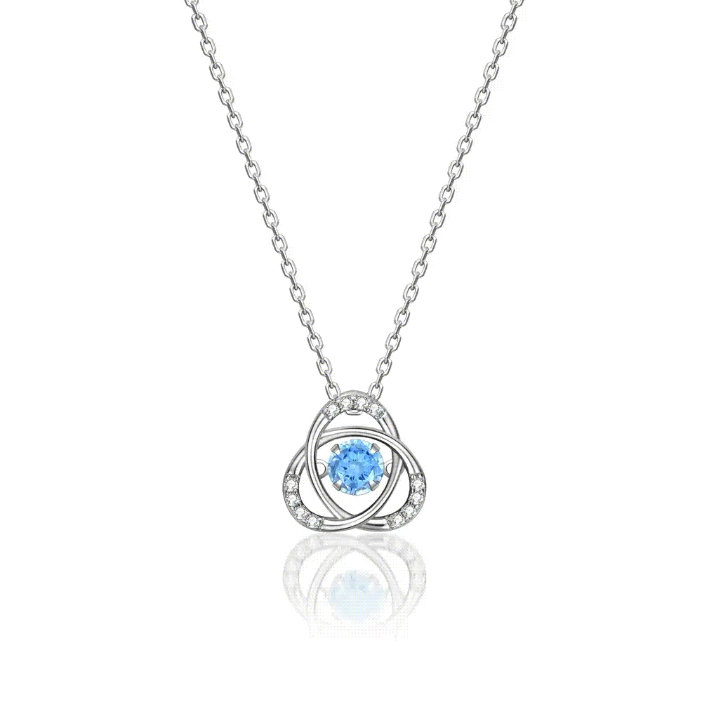 Heart Of The Ocean Necklace Floating Sapphire Sterling Silver TWLE