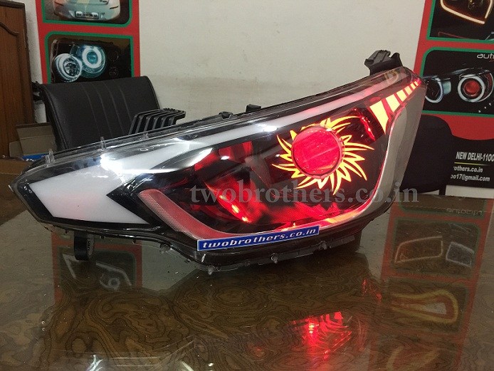 New Elite i20 Projector Headlights with Monster Eyes Car Projector