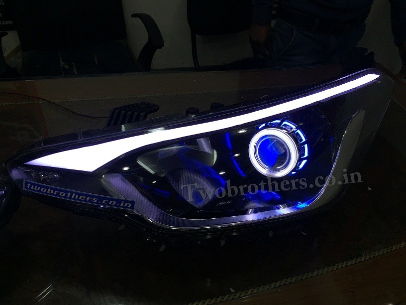 Elite I20 AES Projector Lamps With Eagle Eyes Car Projector DRL