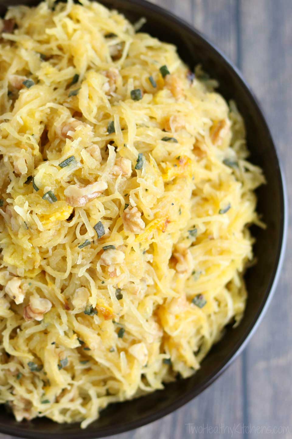 Microwave Spaghetti Squash with SageBrowned Butter and Toasted Walnuts