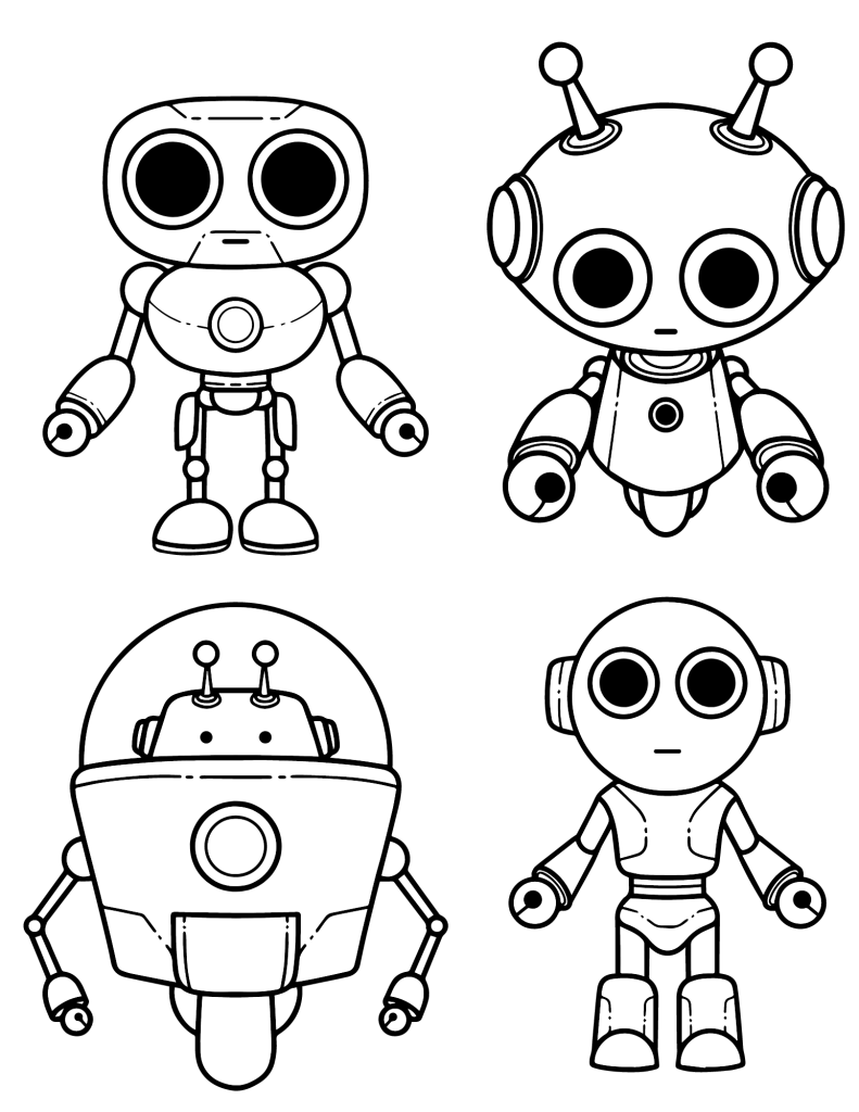 Free Printable Robot Coloring Pages for Kids and Adults