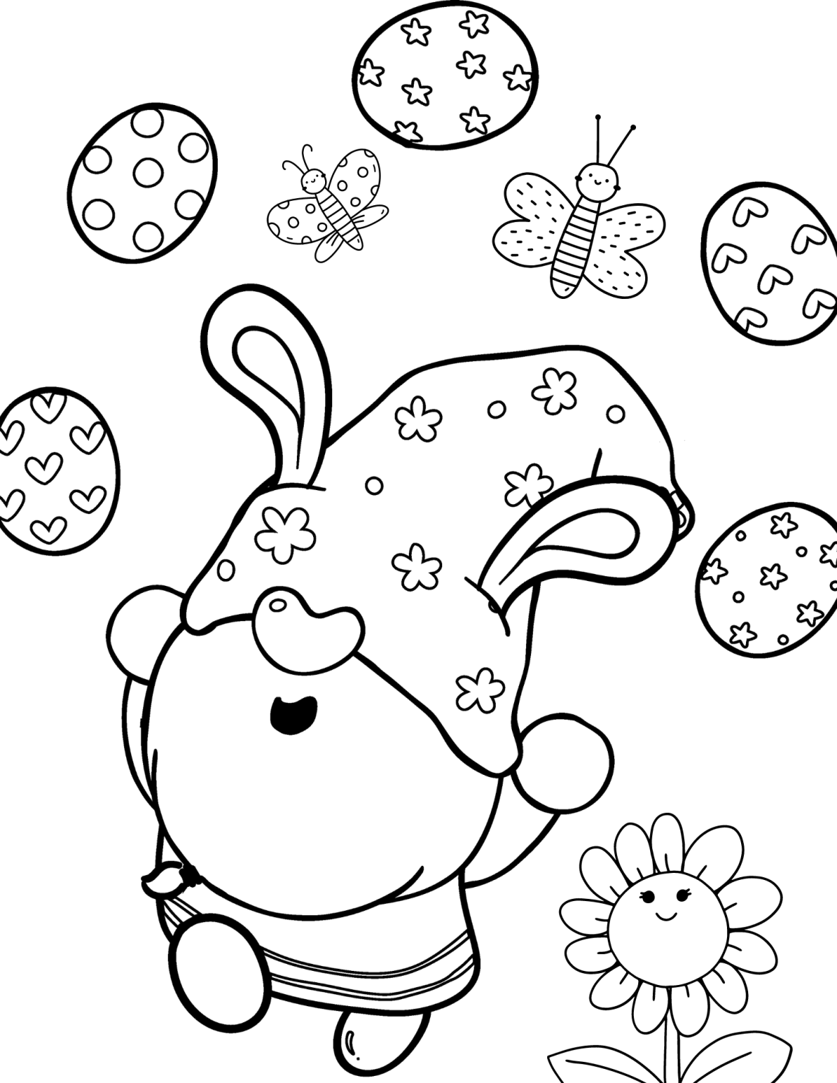 Fun Spring Gnomes Coloring Pages