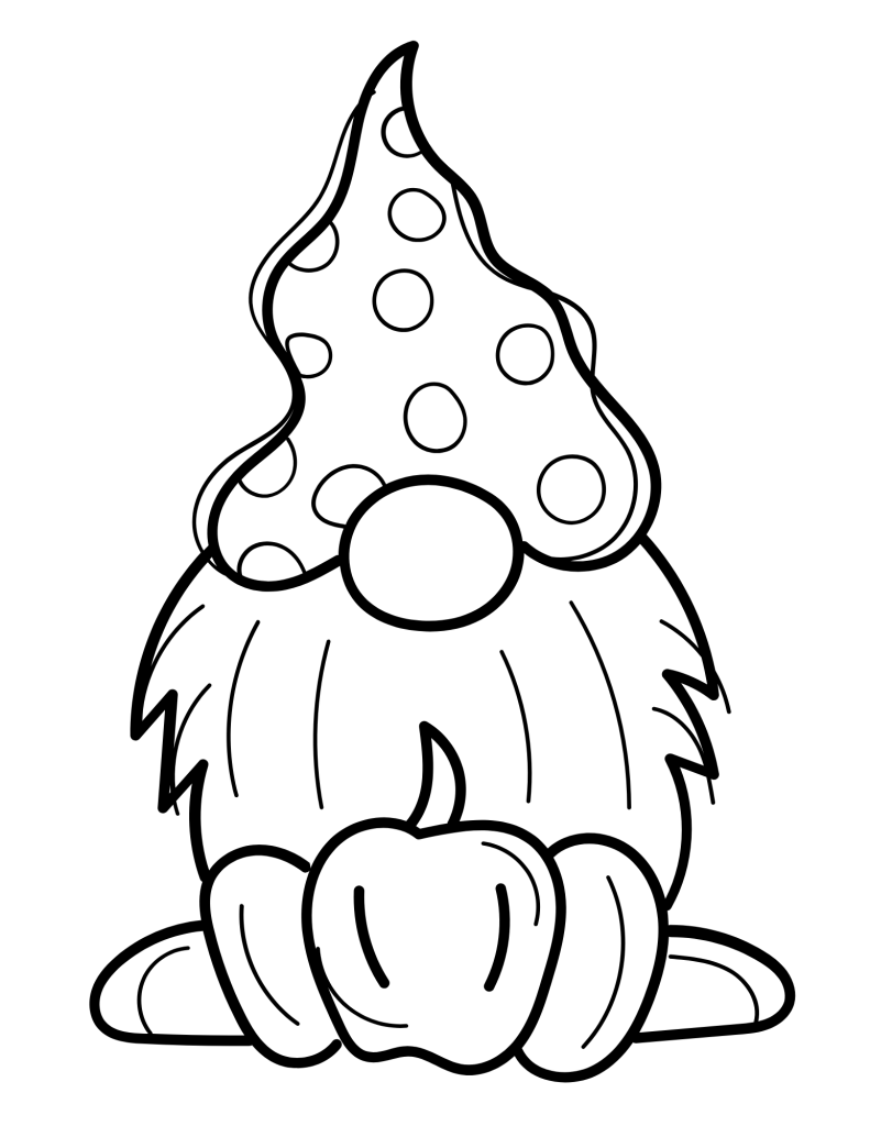 Free Printable Fall Gnomes Coloring Pages for Kids and Adults