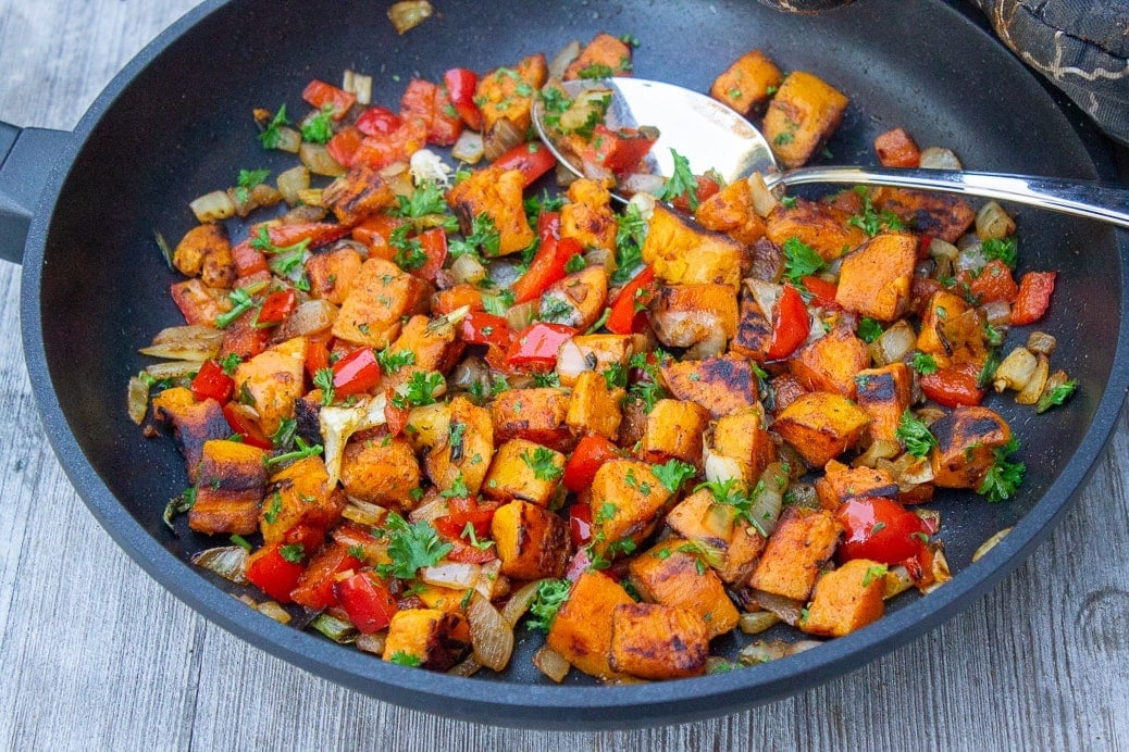 Vegetarian Sweet Potato Hash Two Kooks In The Kitchen