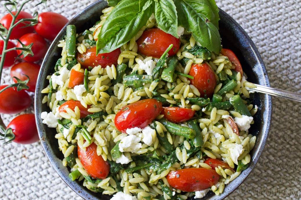 Pesto and Vegetable Orzo Two Kooks In The Kitchen