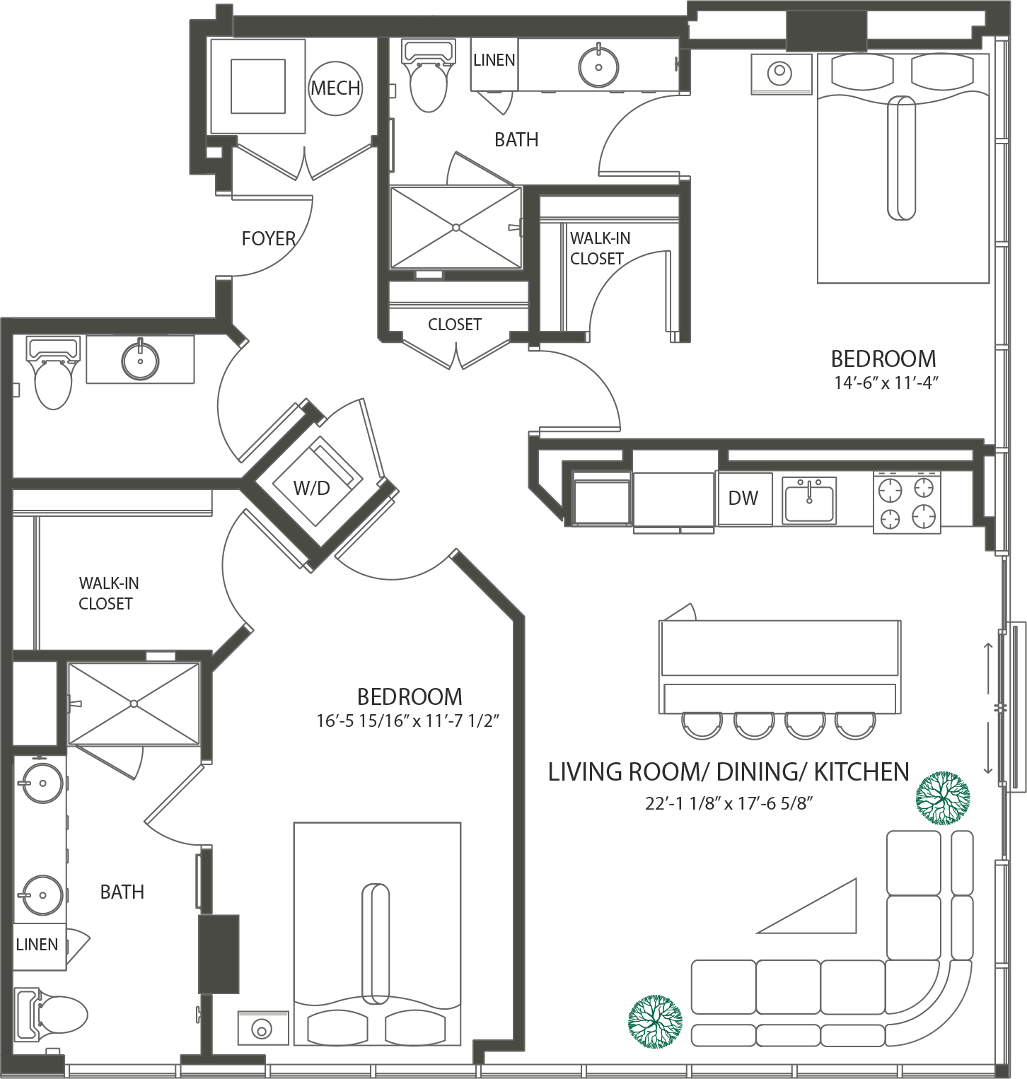 Floor Plans Two Light Luxury Apartments In Kansas City