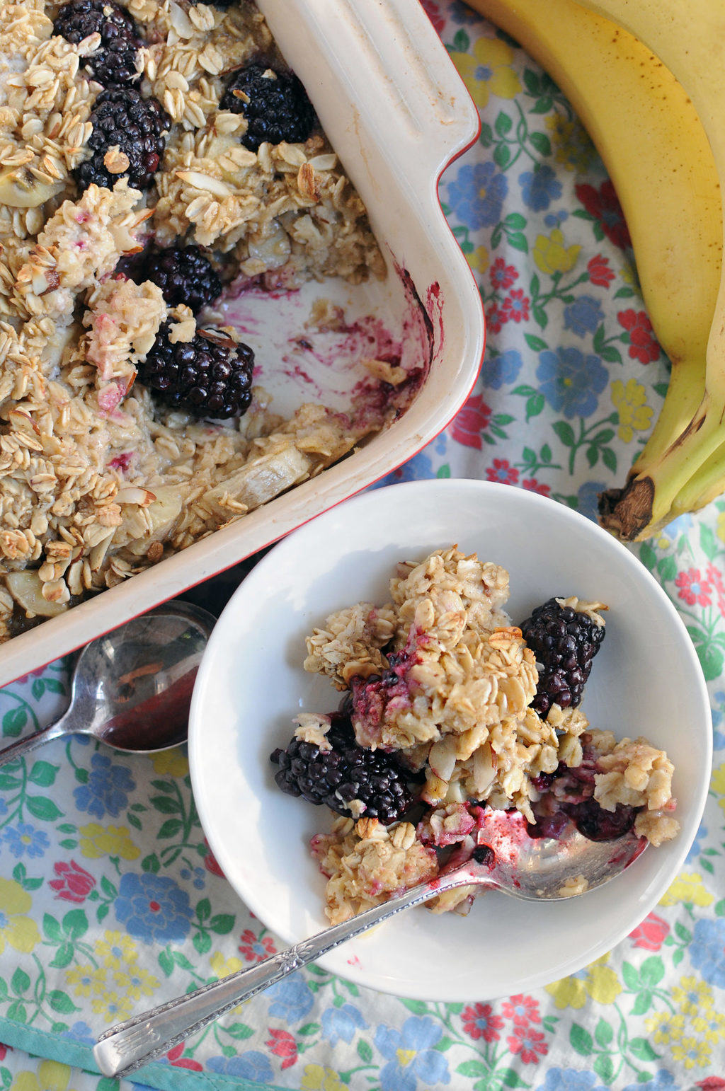 Banana and Blackberry Baked Oatmeal Two Lucky Spoons