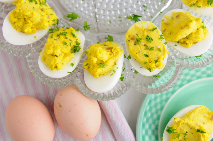 bacon cream cheese deviled eggs