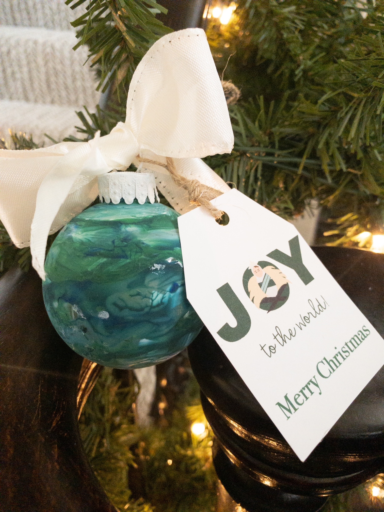 JOY to the "WORLD" Dollar Tree Christmas Ornament Craft Two Rights And a Left