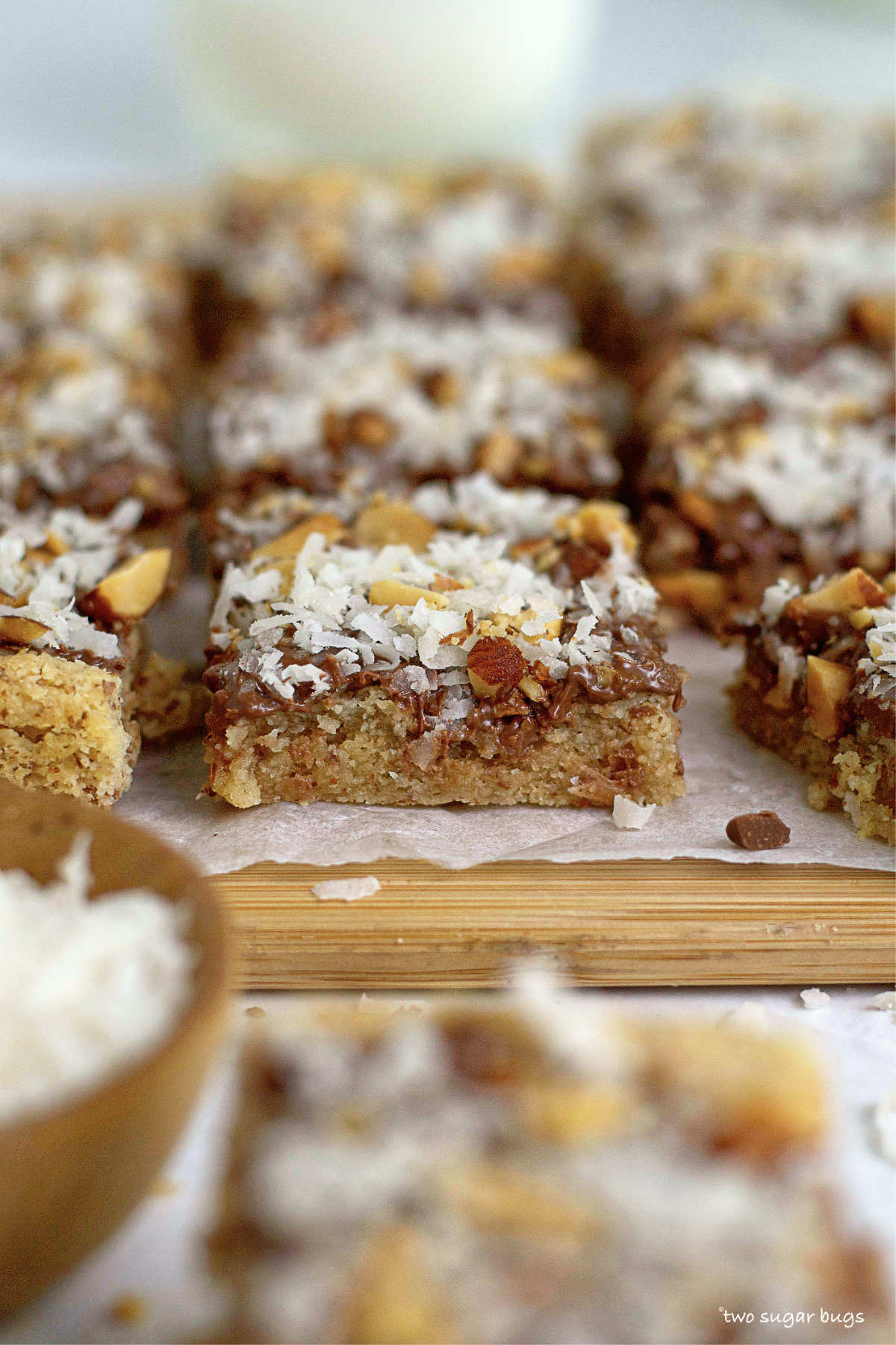 Almond Cookie Bars (with Coconut) two sugar bugs