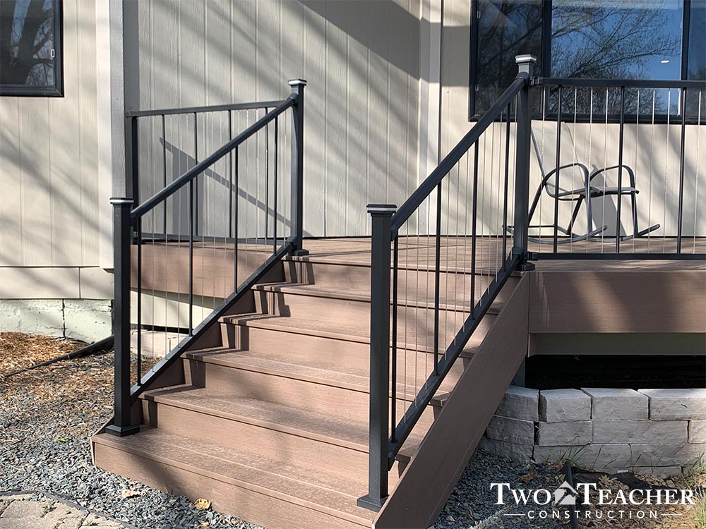 Contemporary Black Cable Railing Two Teacher Construction