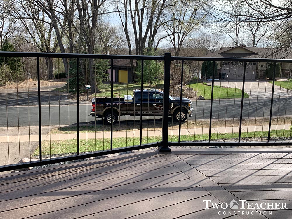 Contemporary Black Cable Railing Two Teacher Construction