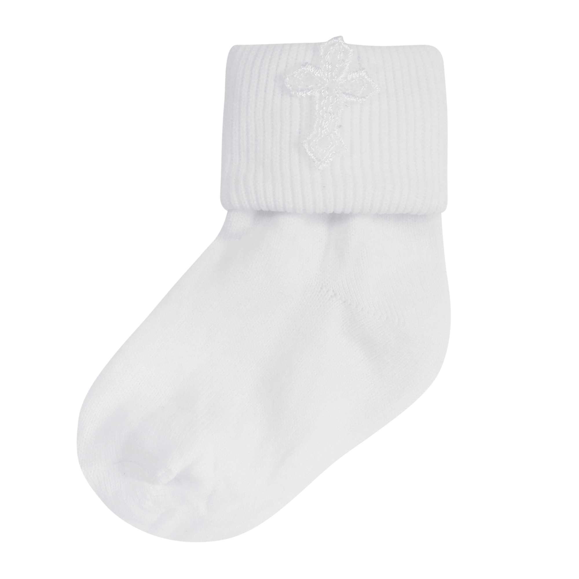 PICH 2106 Piccolo Boys White Christening Socks Two Three Bear