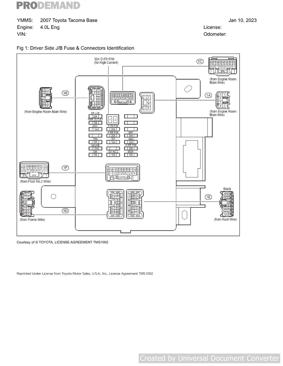 1GR-FE fusebox diagram | Tacoma World