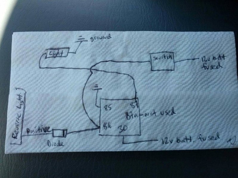 Wiring extra reverse lights to switch and preexisting
