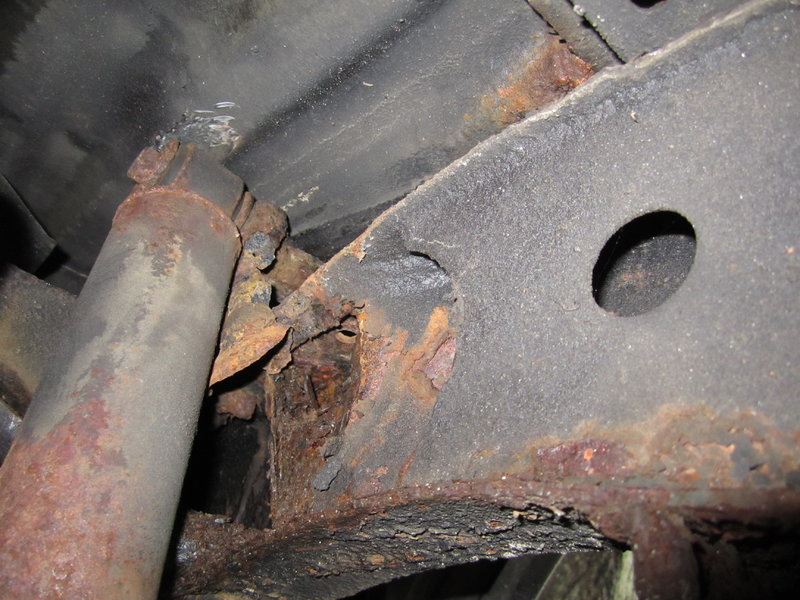 Rusted off Right Rear Shock Mount and frame World