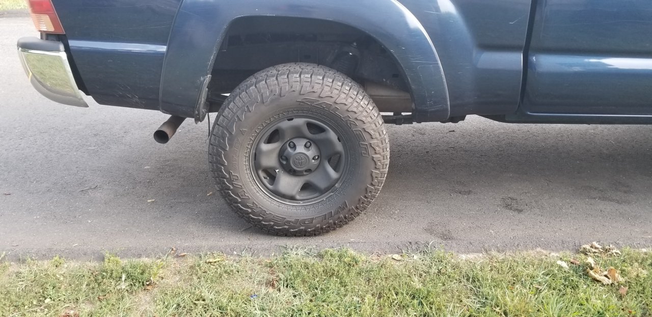 Rear wheel not centered in wheel well World