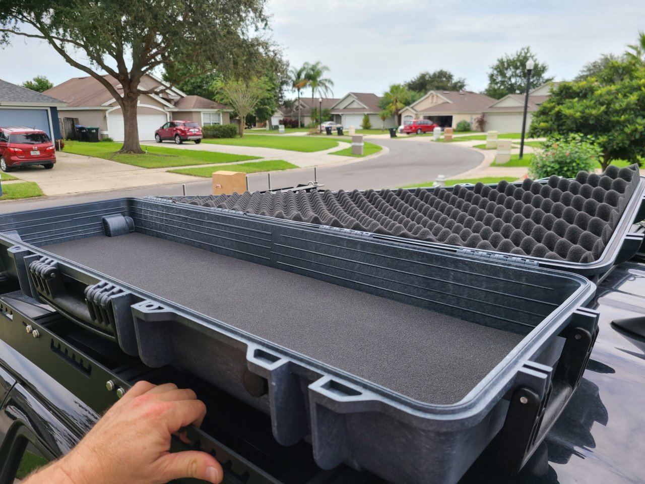 HQ Isssue rifle case on a roof rack World