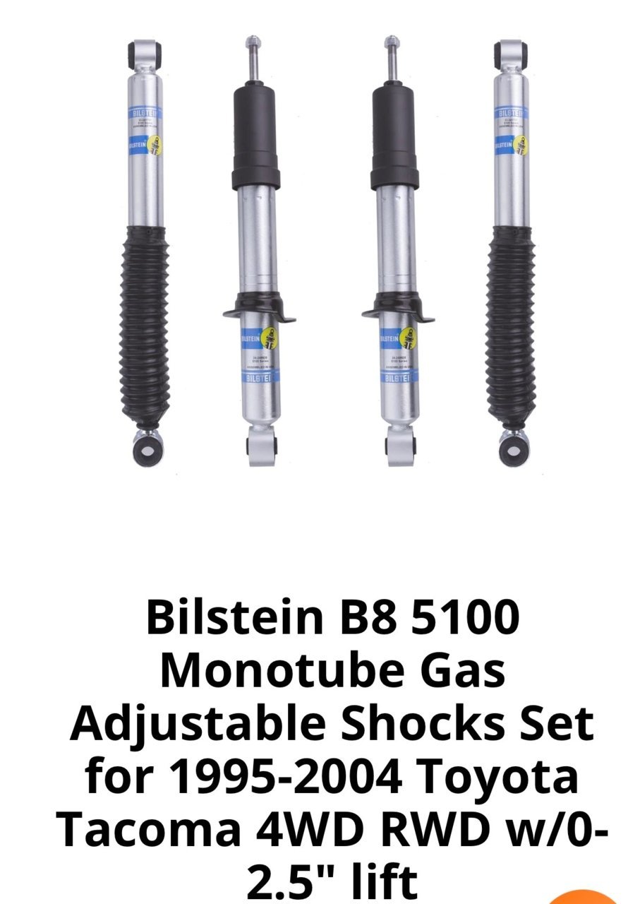 Bilstein B8 5100 Front and Rear Shocks | Tacoma World