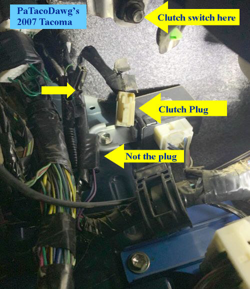 Where is the cruise control clutch switch plug?? World