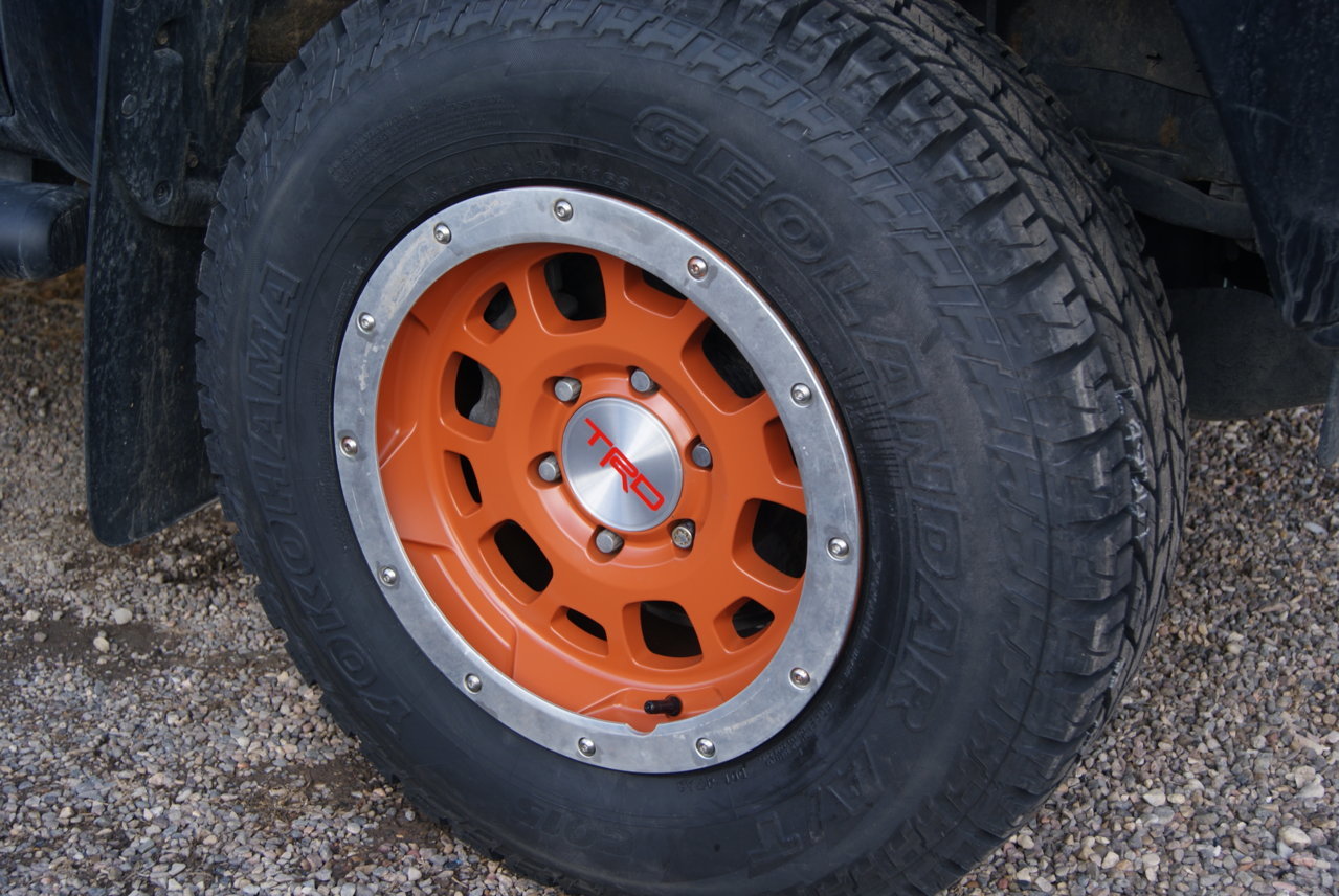 5 lug stock steel wheel restoration (gray rattle can paint job