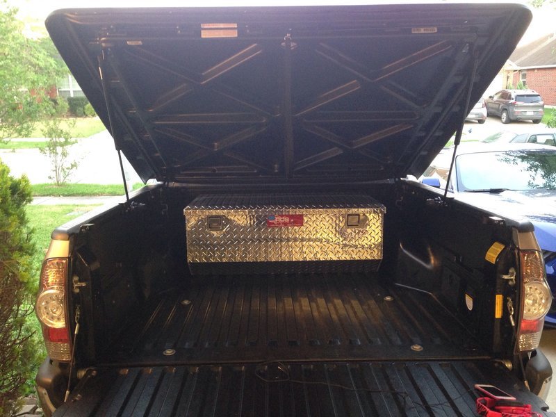 Tool box under tonneau cover World