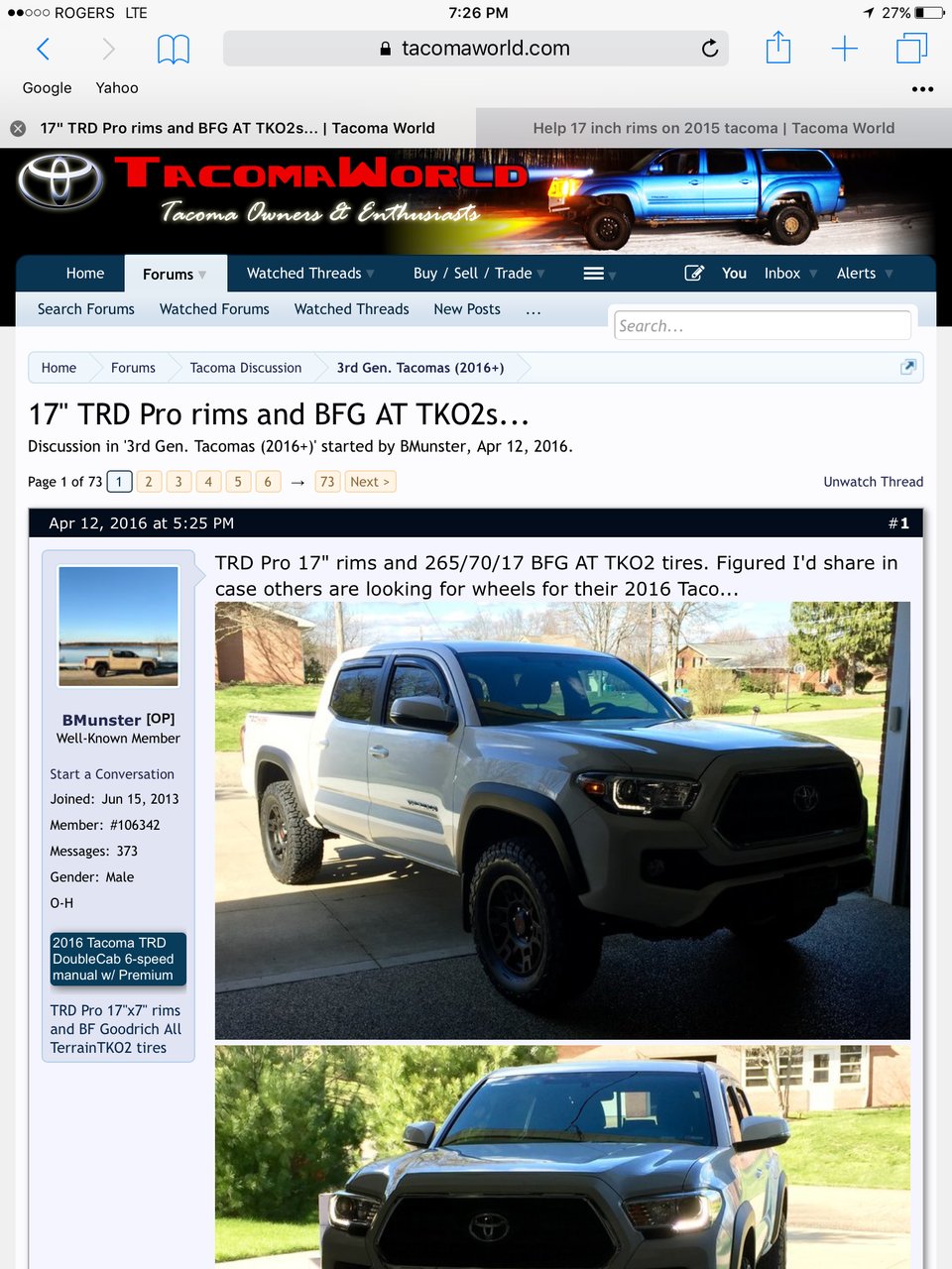 17 inch rims on 2015 tacoma | Tacoma World