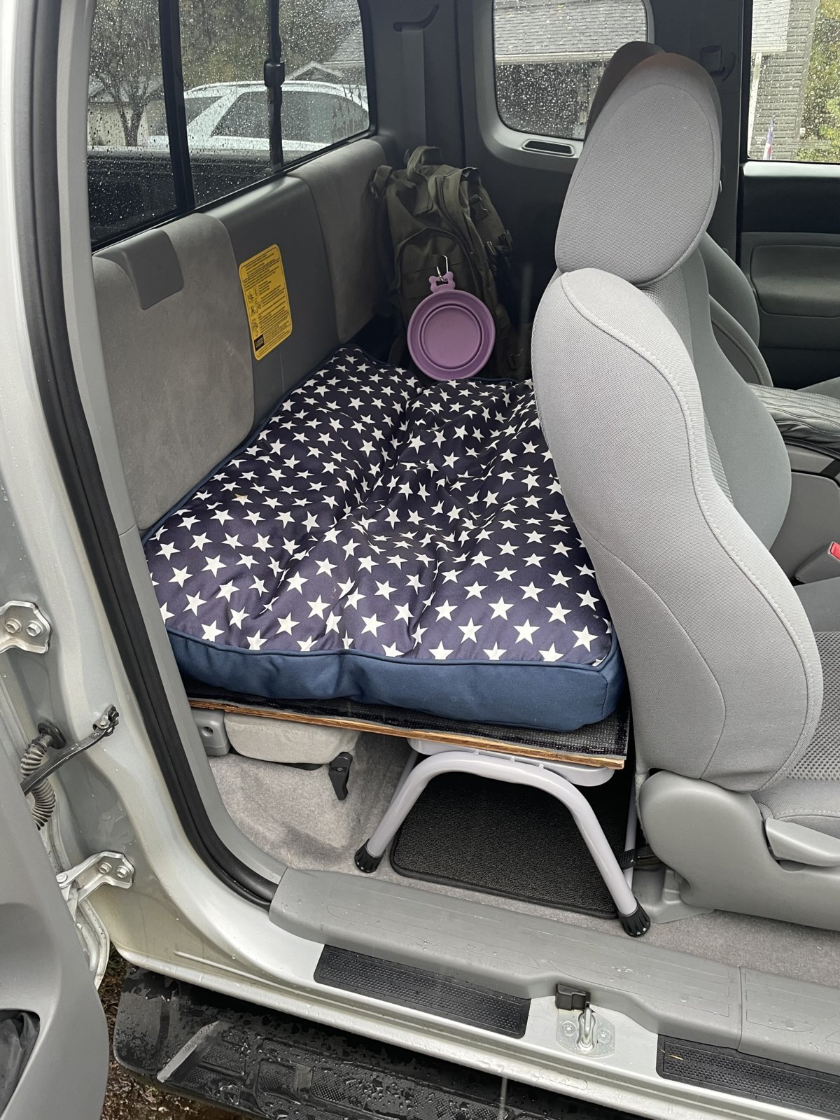 Building a backseat platform for your pet in an access cab