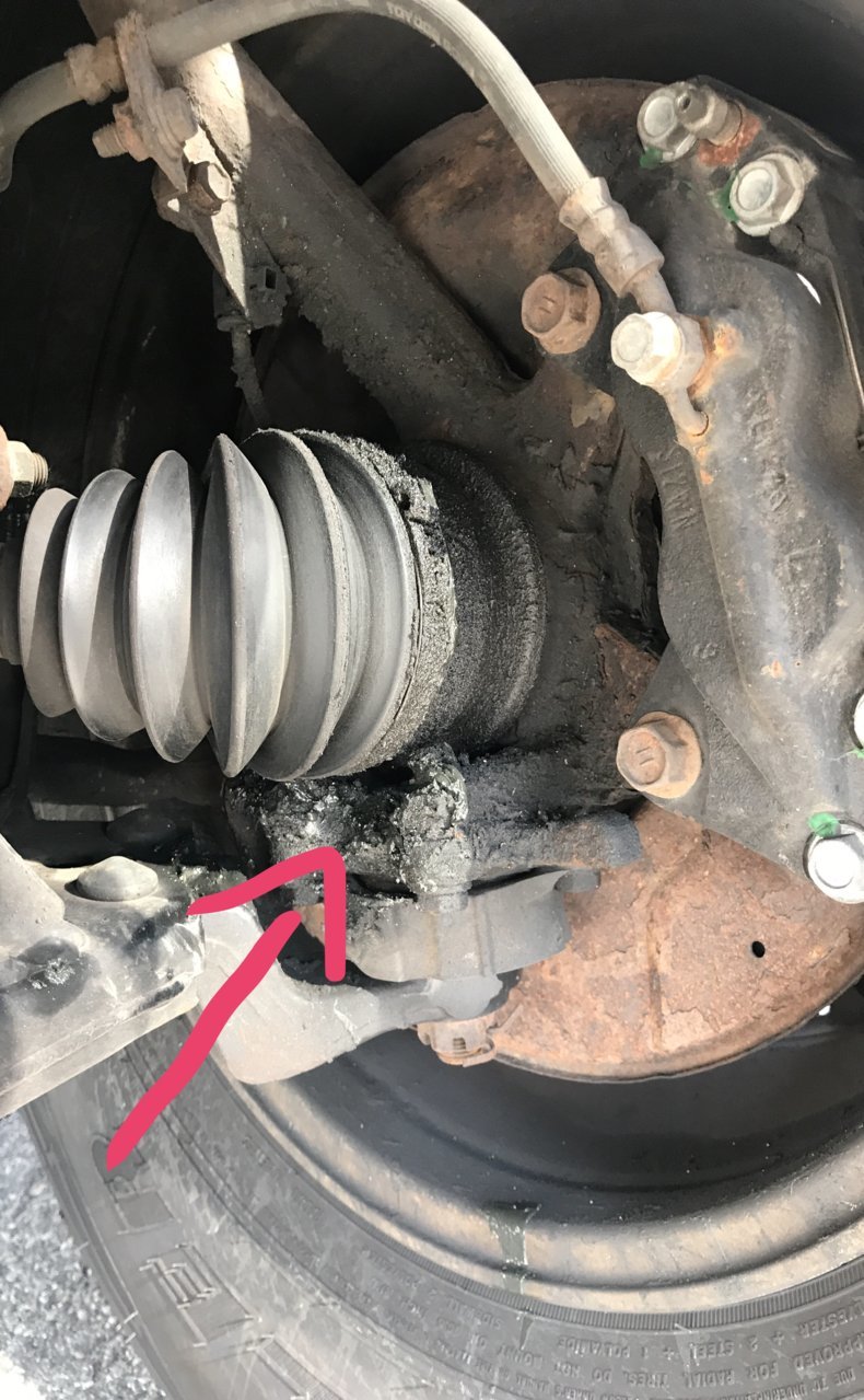 Grease escaping from driver side putter cv boot World