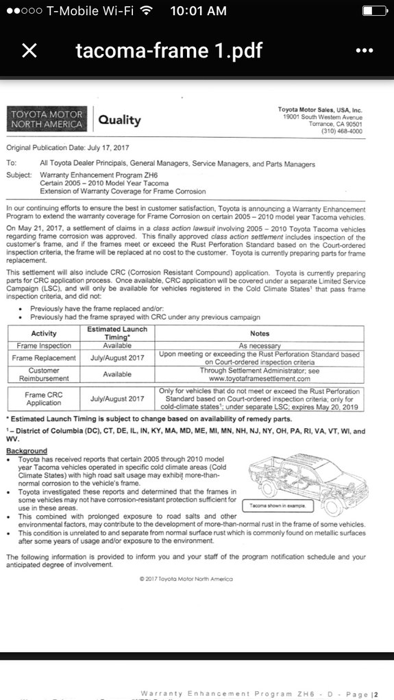 Toyota Frame Rust Recall | Tacoma World