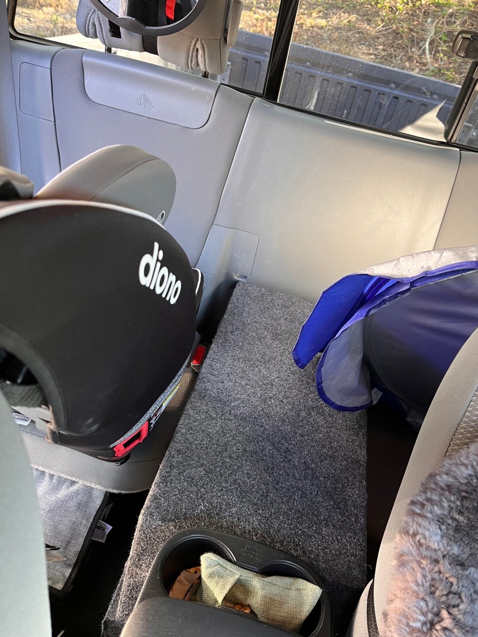 Rear facing car seat in access cab! World