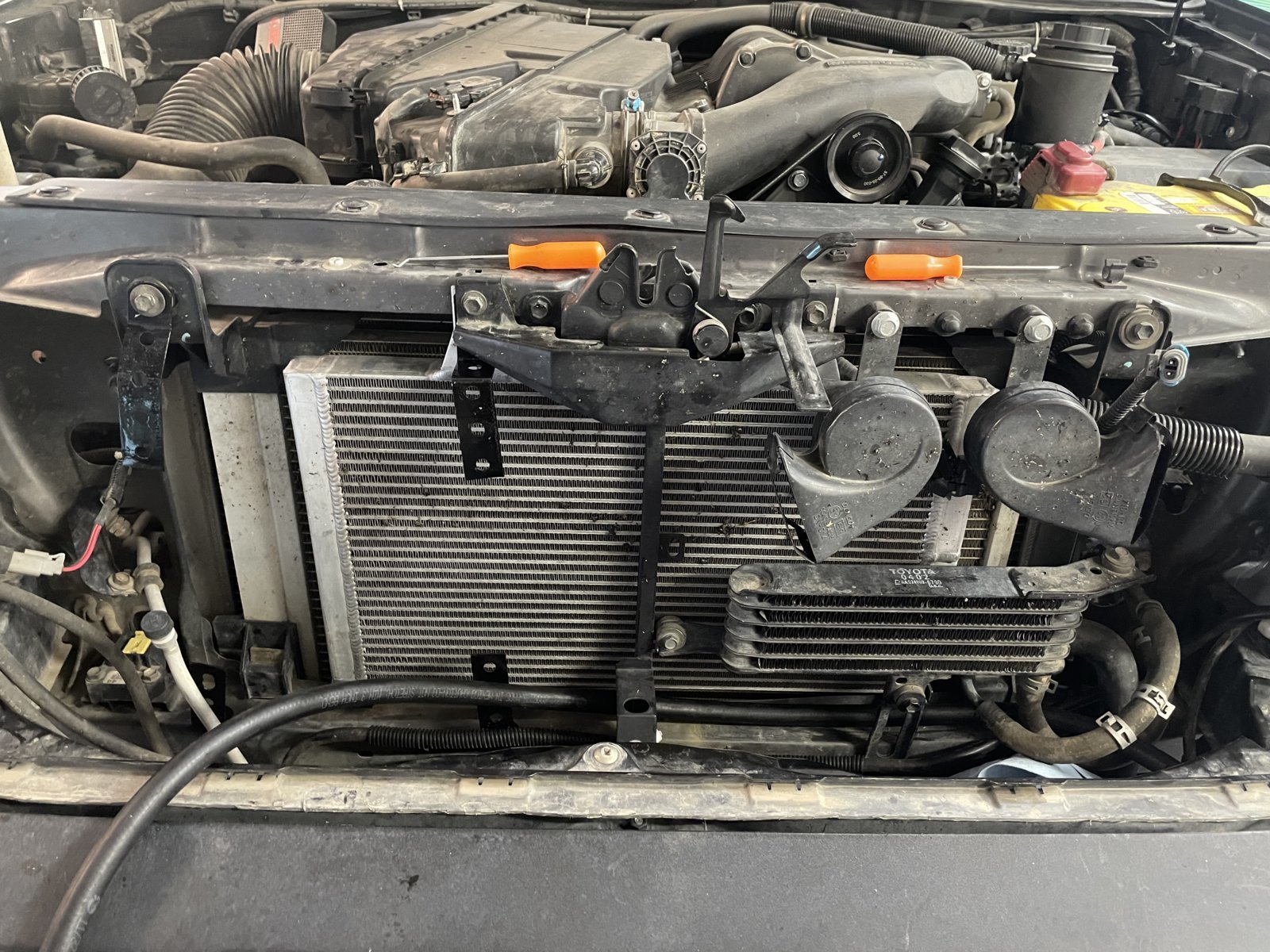 Transmission cooler inlet and outlet World