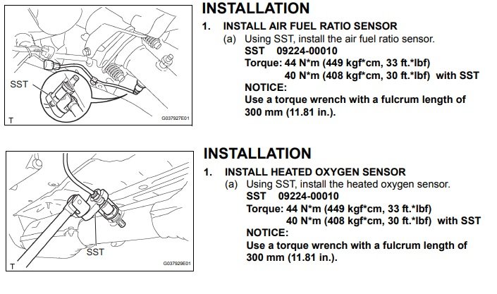 O2 Sensor Torque Specs | Tacoma World