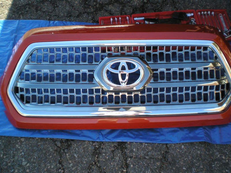 Spray Painted Toyota Emblem or should I spray paint the whole grille