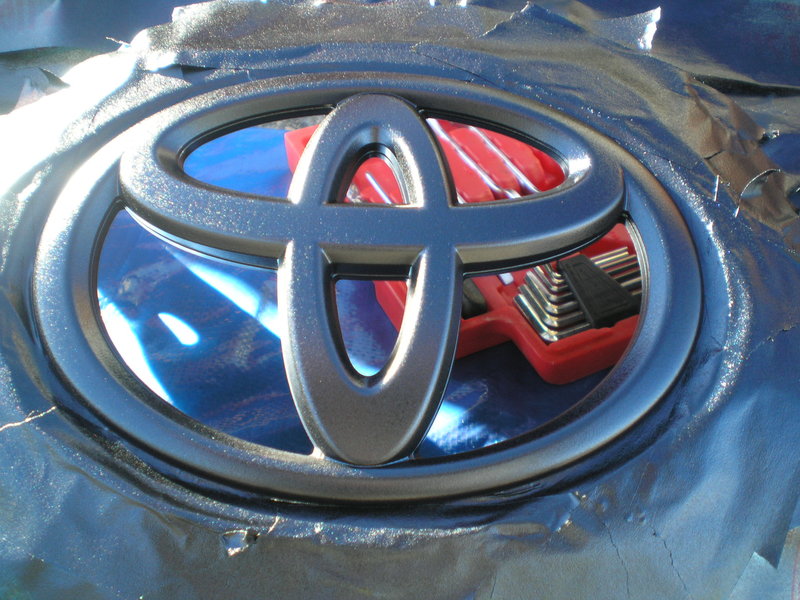 Spray Painted Toyota Emblem or should I spray paint the whole grille