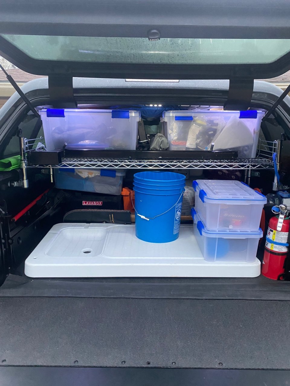 Truck cap shelving option World