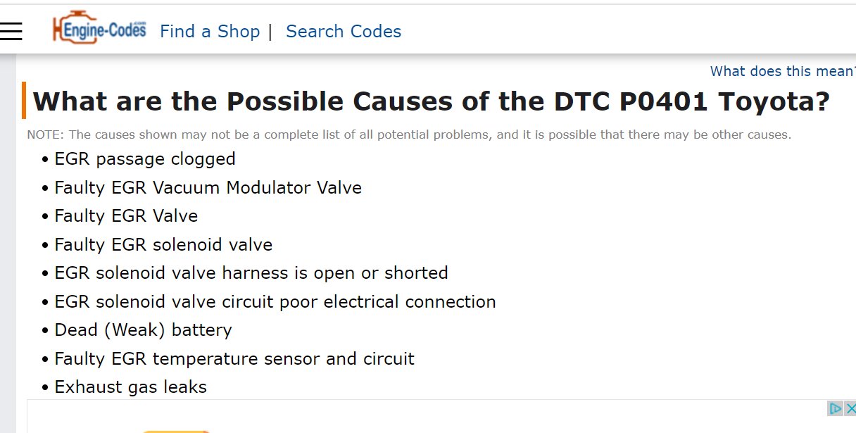 P0401 insufficient EGR troubleshooting procedure question | Tacoma World