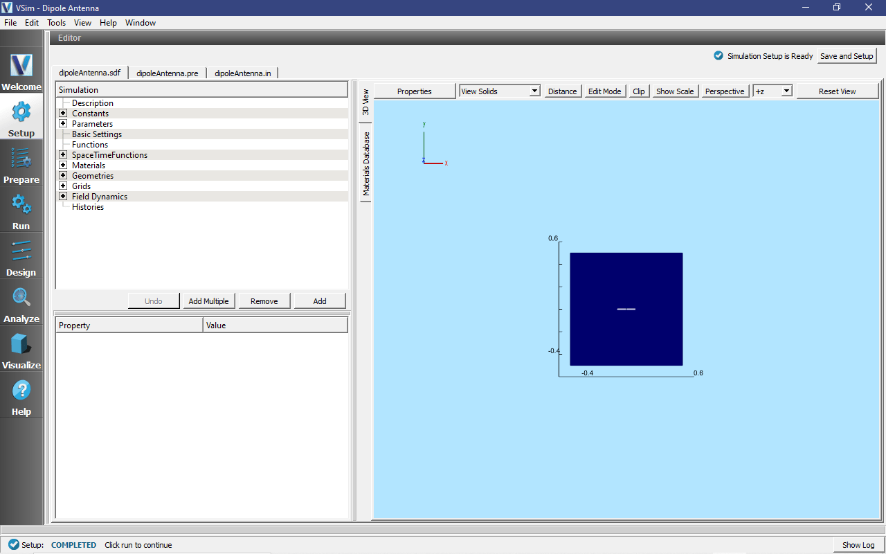 Dipole Antenna (dipoleAntenna.sdf) — 12.0.1rc1 documentation