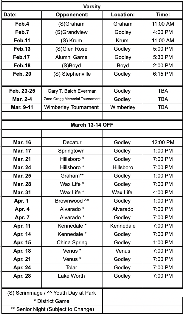 104A Texas Highschool Baseball