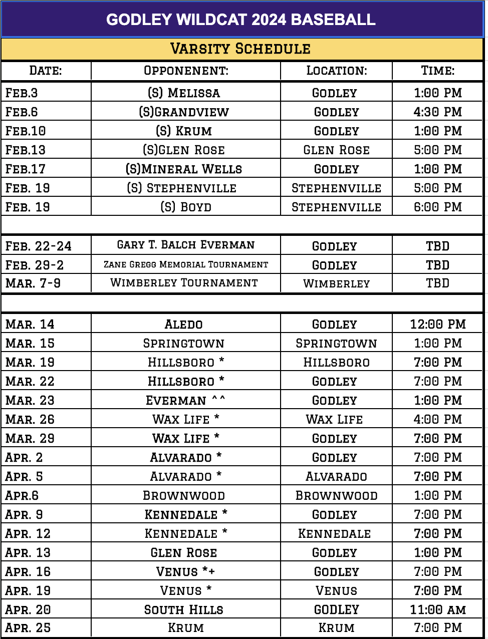 104A Texas Highschool Baseball