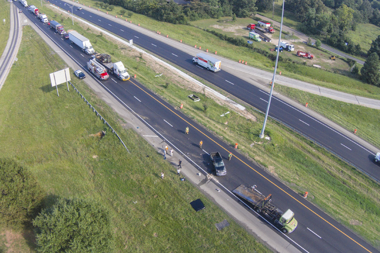 Rollover Accident on I30 at Jefferson Avenue Exit Stops Westbound