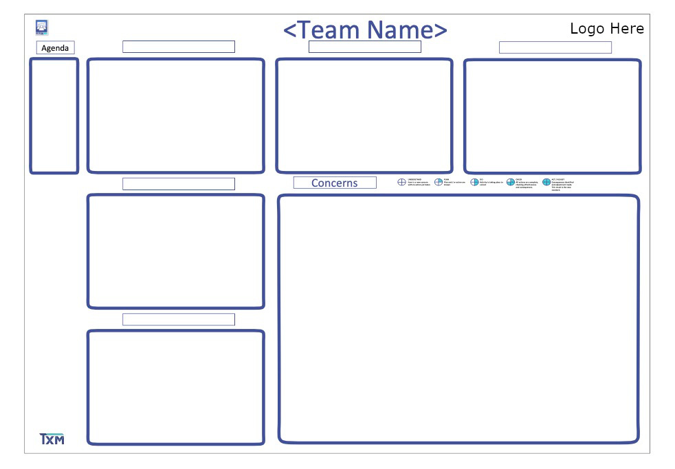 Visual Management Whiteboard Standard Size TXM Lean Solutions