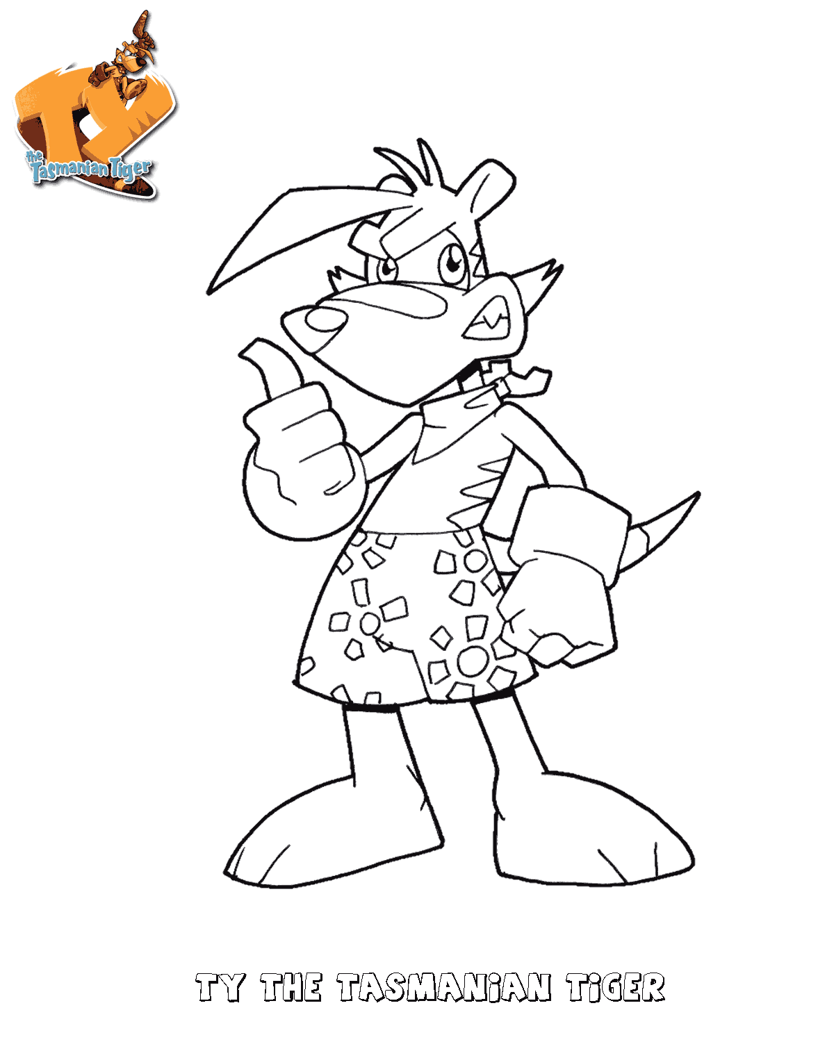 Tasmanian Tiger Coloring Page Coloring Pages