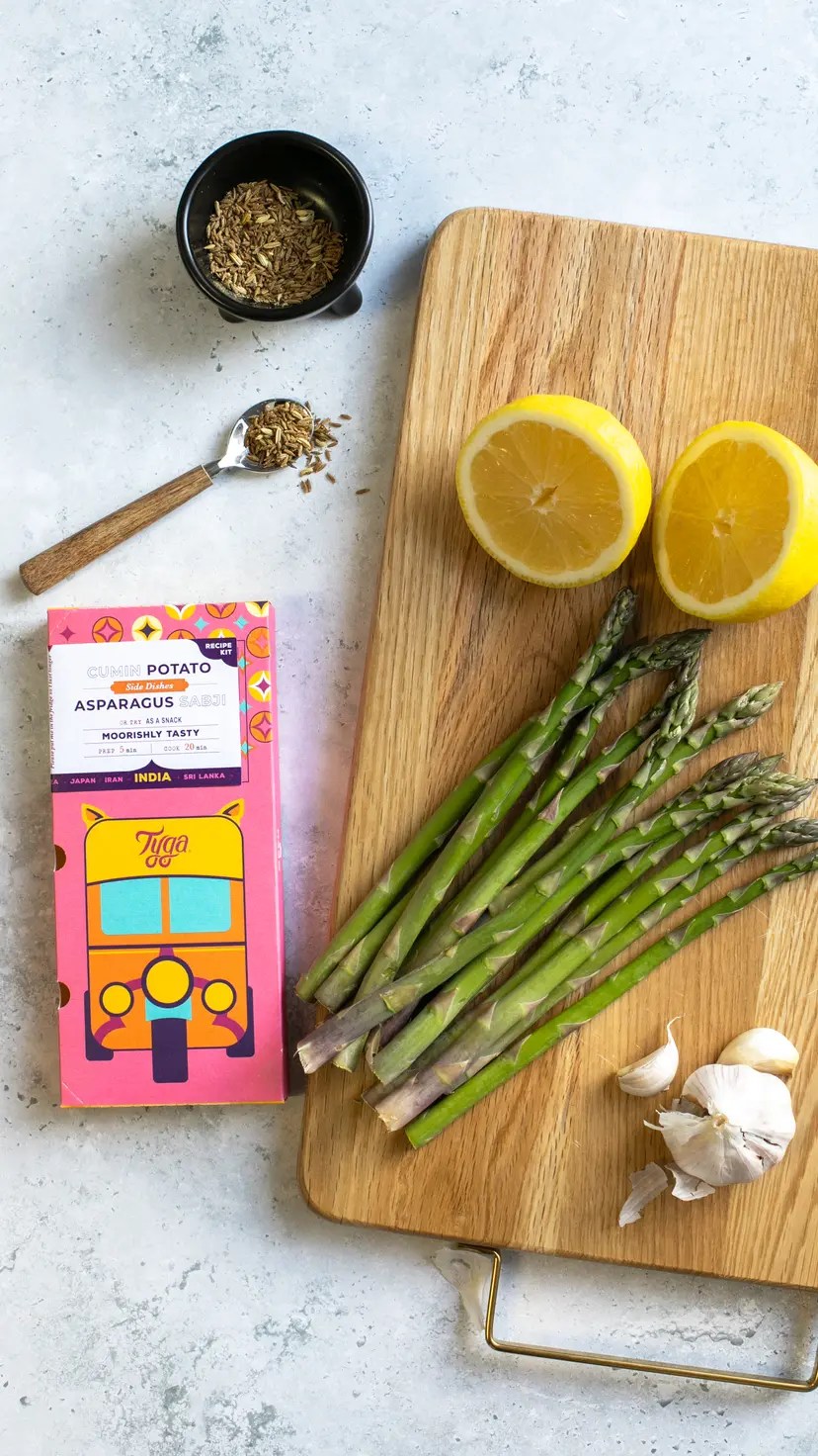 Indian Recipe Kit Asparagus Sabji & Cumin Potato Recipe Kit Tyga
