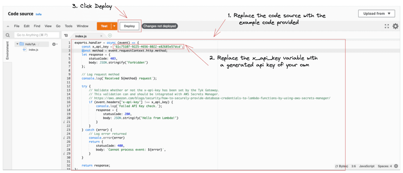APIM for AWS Lambda Tyk API Gateway