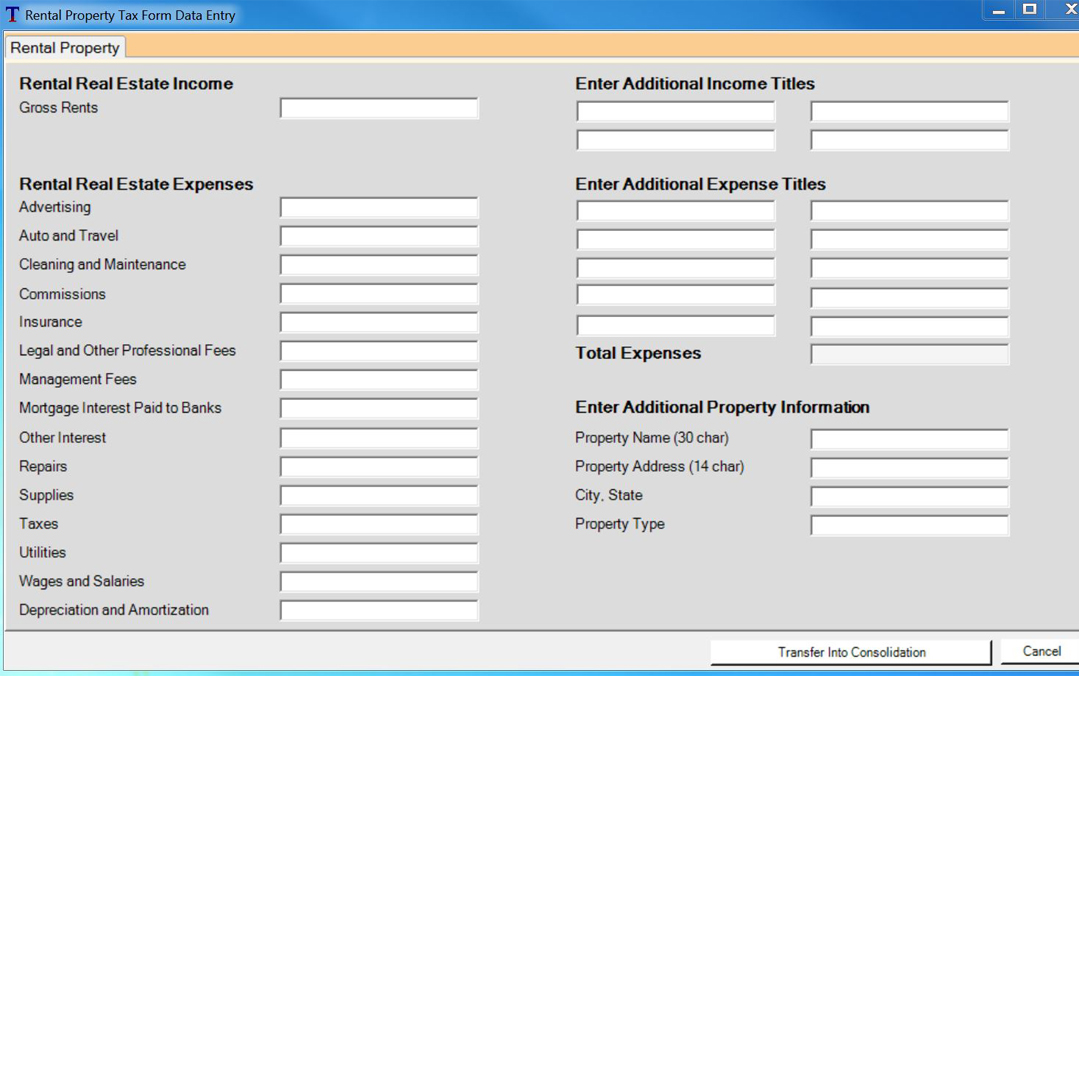Operating Statement Consolidate Properties Data Report