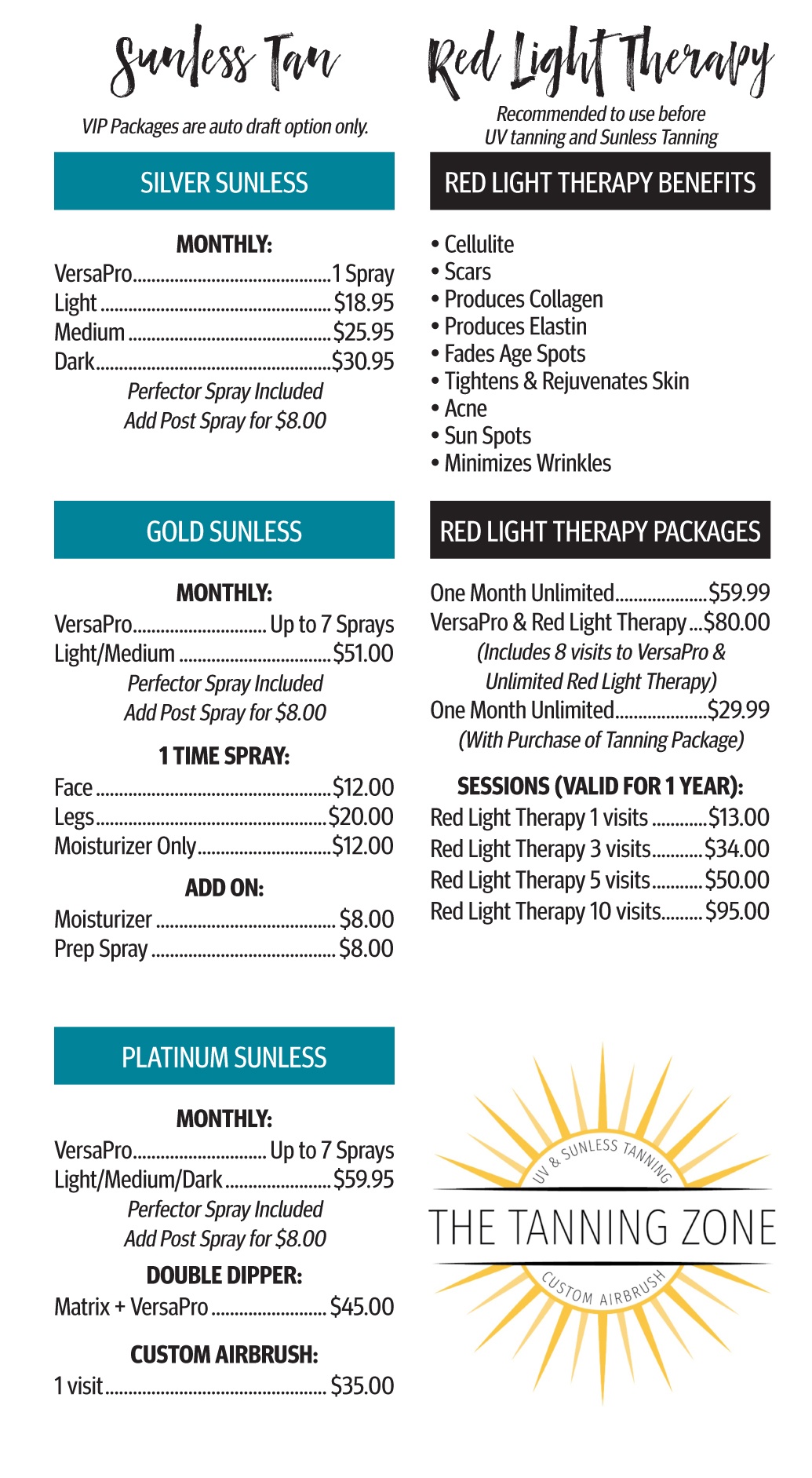 Pricing The Tanning Zone