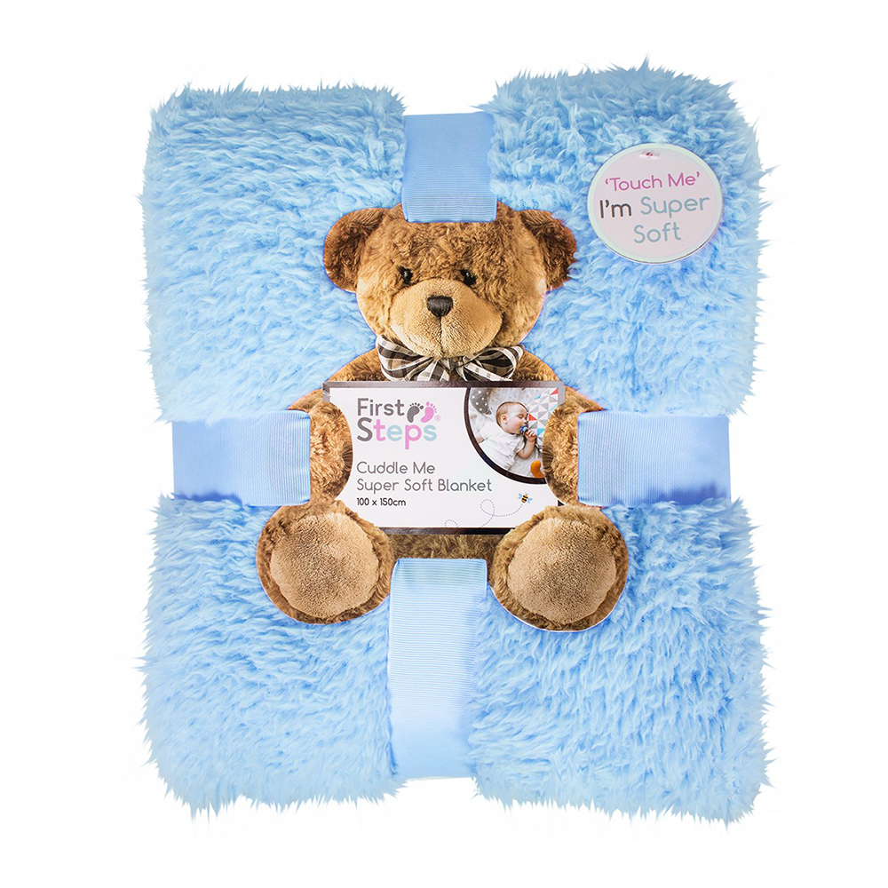 1ST STEPS SHERPA BLANKET 100x150cm BLUE Tynechem