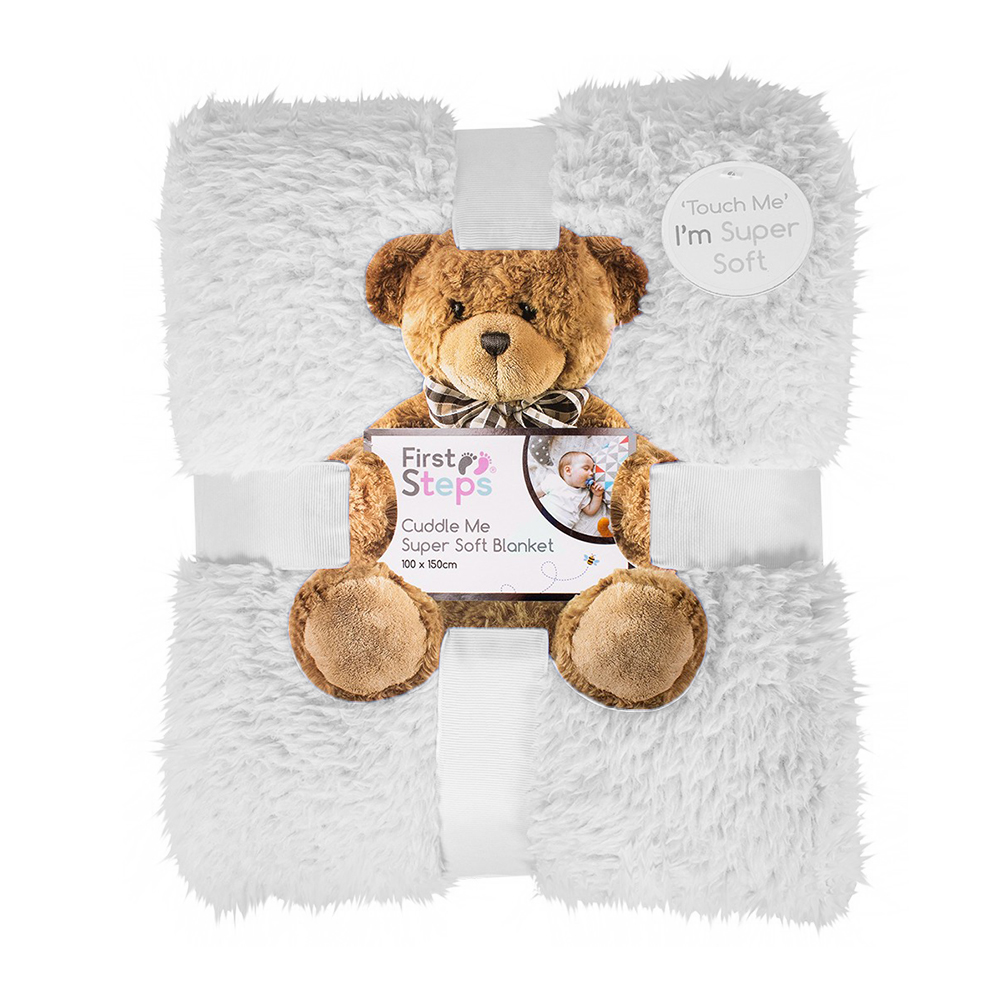 1ST STEPS SHERPA BLANKET 100x150cm WHITE Tynechem